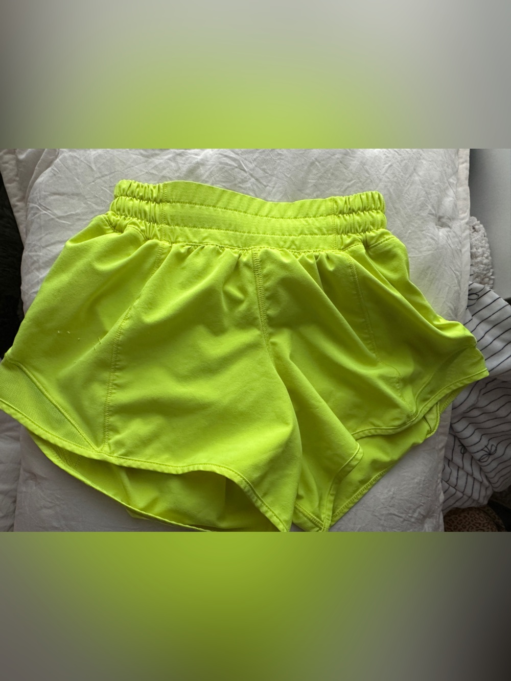 lululemon athletica Neon Yellow Athletic Running Shorts